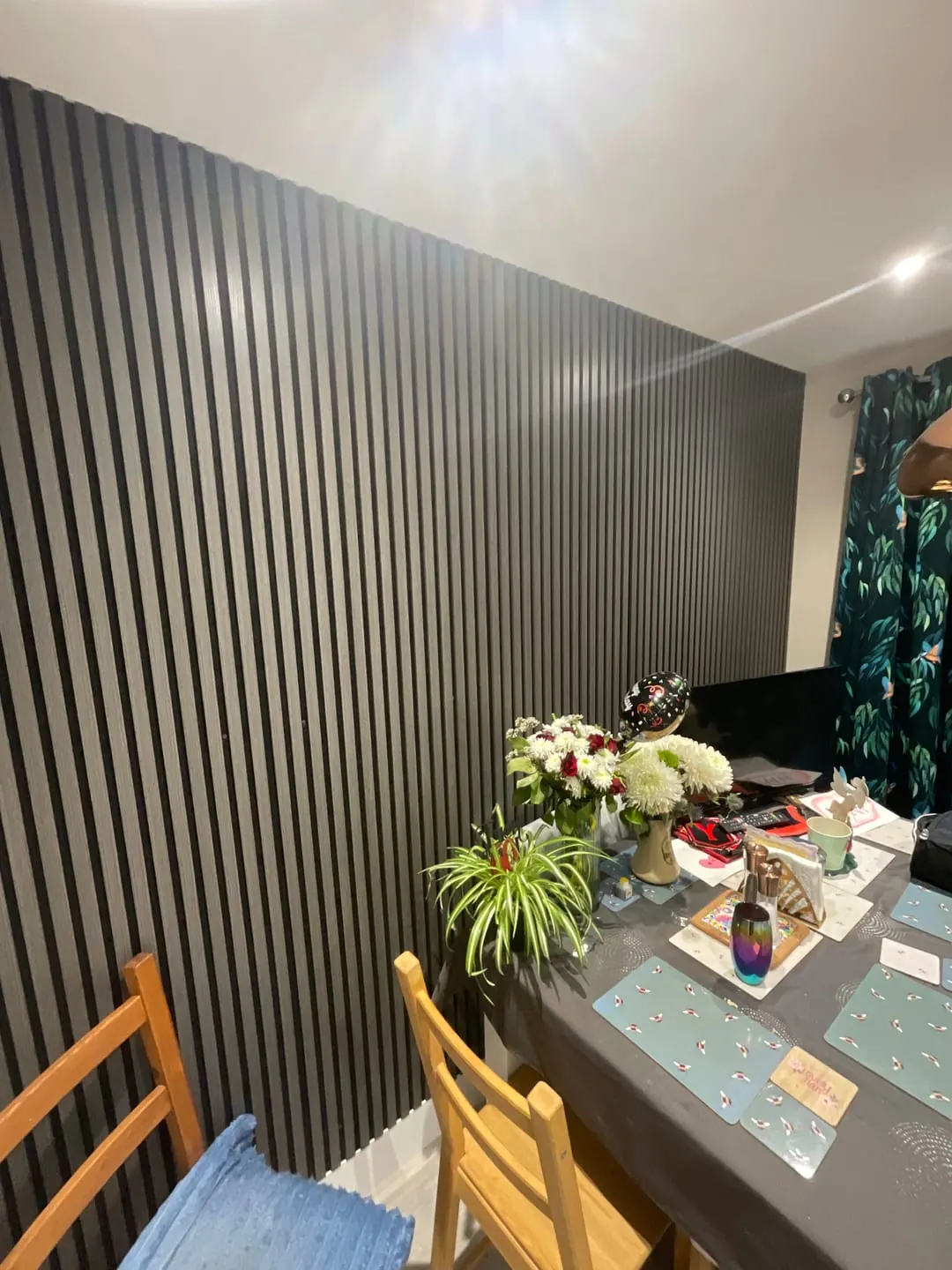 Smoked Oak wall panel installation